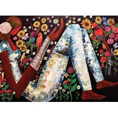 Shazly Khan, I felt his blessings around me, my  heart knew my duas Were being answered, 42 x 30 Inch, Acrylic on Canvas, Figurative Paintings, AC-SZK-154